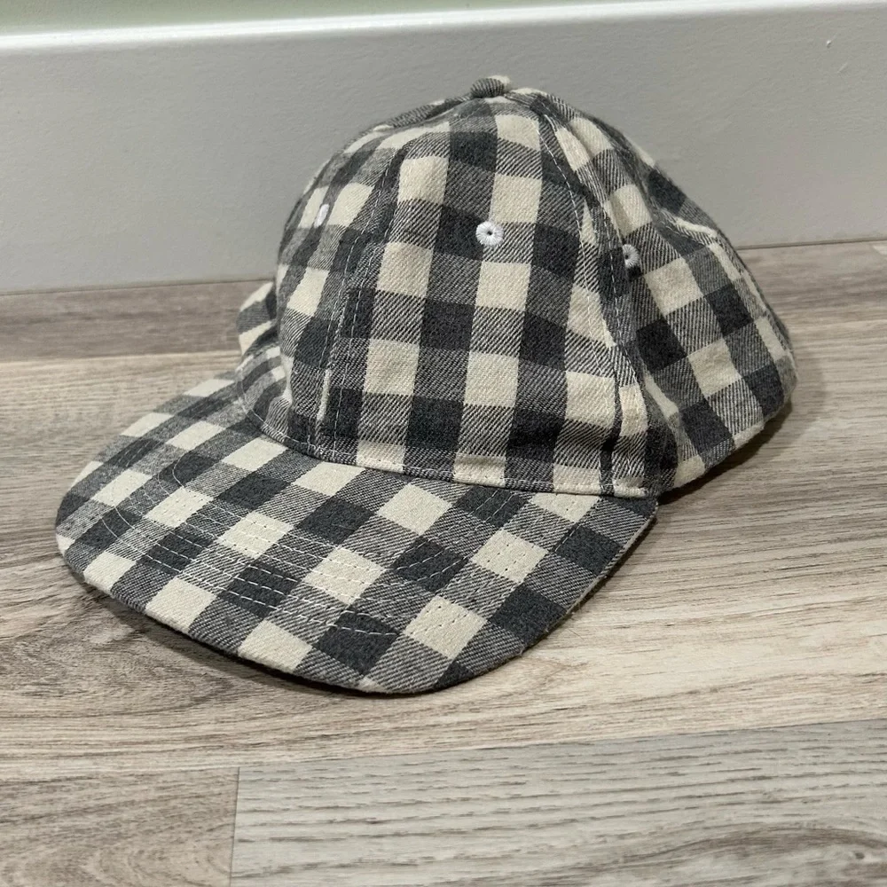 Cocus Pocus Buffalo Check Baseball Cap Gray Cream Adjustable Hat One Size - Picture 1 of 8